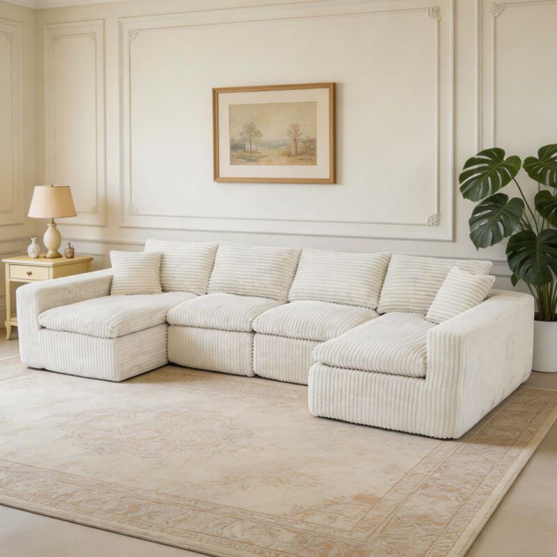 Nespfe Modular U-Shaped Compressed Sectional Sofa image number 1