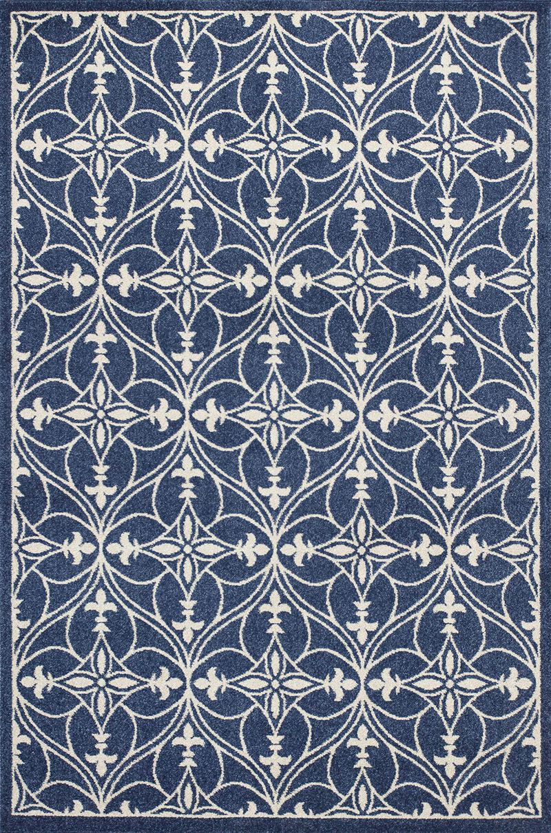 HomeRoots Decor 53 x 77 UV-Treated Polypropelene Denim Area Rug