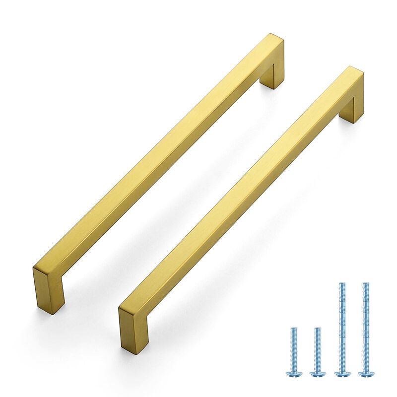 JOY DECOR 40 Pack Cabinet Handles, Gold Cabinet Pulls, 8-3/4 Inch Kitchen Handles Square Drawer Pulls Stainless Steel Drawer Har