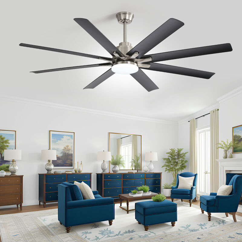 ELEMENT ACE Large 66 Inch Modern Ceiling Fan with Dimmable LED Lighting and Smart Remote Control Featuring Reversible DC Motor image number 6