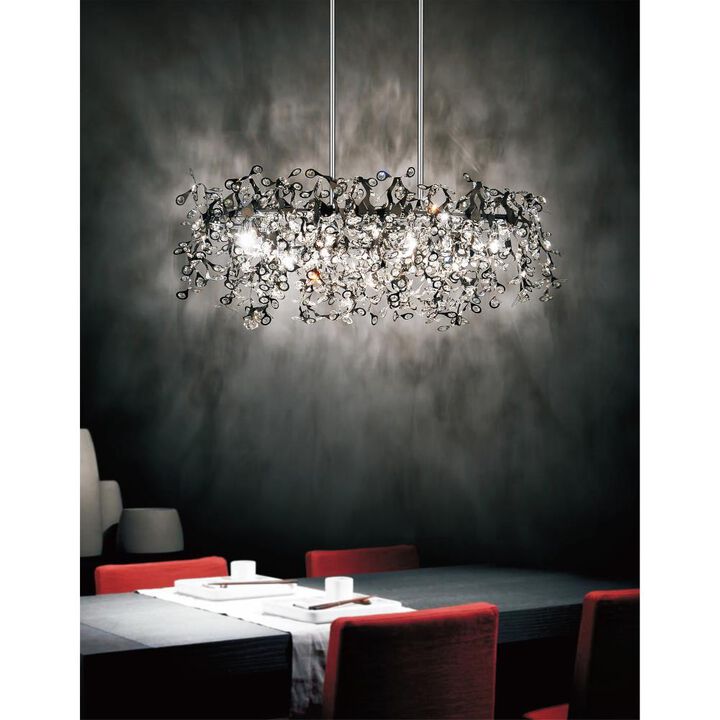 Flurry 7 Light Down Chandelier With Chrome Finish