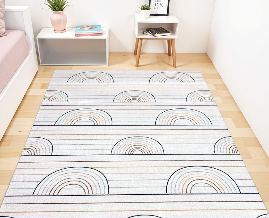 HomeRoots Juvenile Rainbows Youthful Area Rug