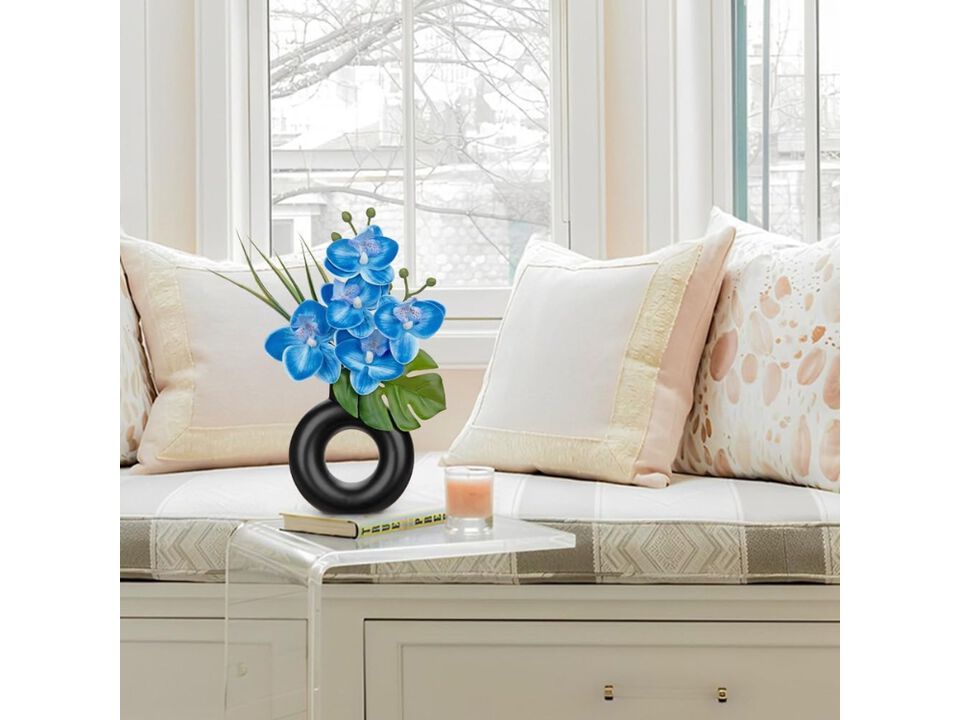 2 Piece Black Artificial Orchid Flowers Wedding Centerpiece Decor