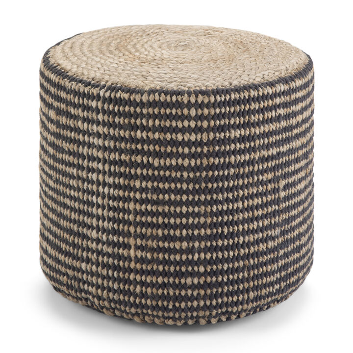 Simpli Home Larissa Round Braided Pouf