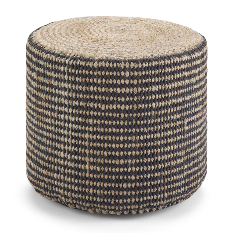 Simpli Home Larissa Round Braided Pouf image number 0