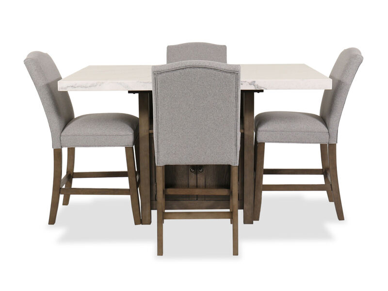 Rustic Farmhouse 5-Piece Pub Table and Chair Set