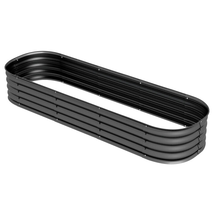 Hivvago Metal Raised Planter Box with Edge Protection, 6.4'x2'x1'