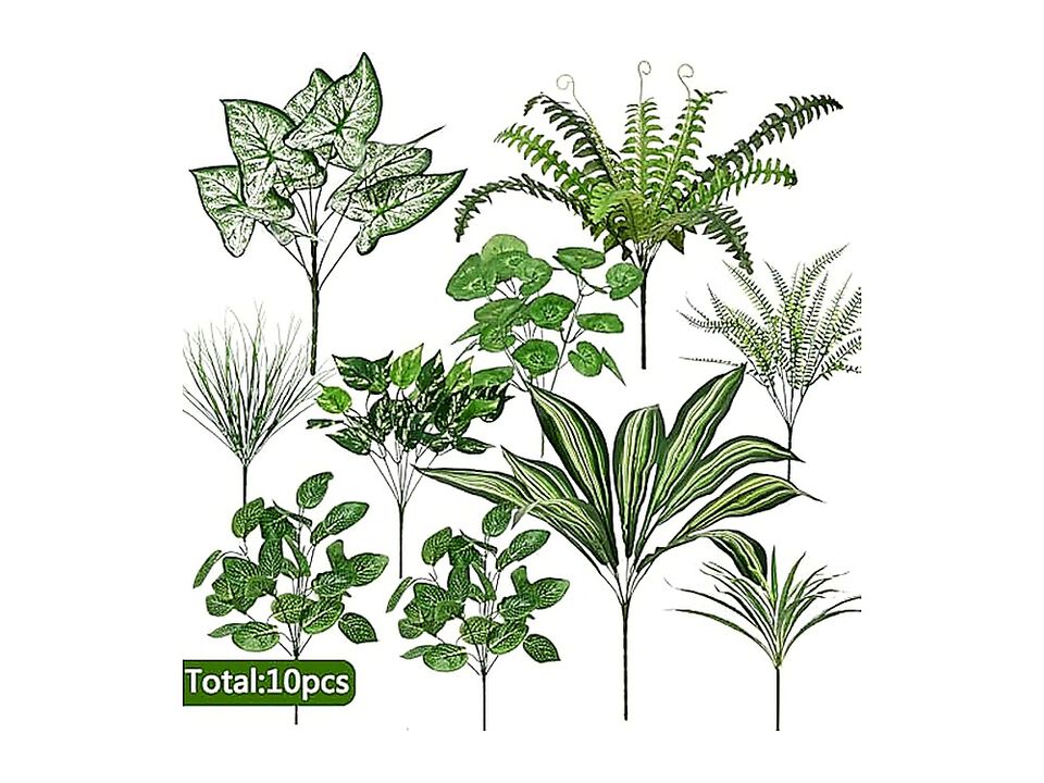Artificial Plants Outdoor UV Resistant Realistic Greenery Large Bunches Faux