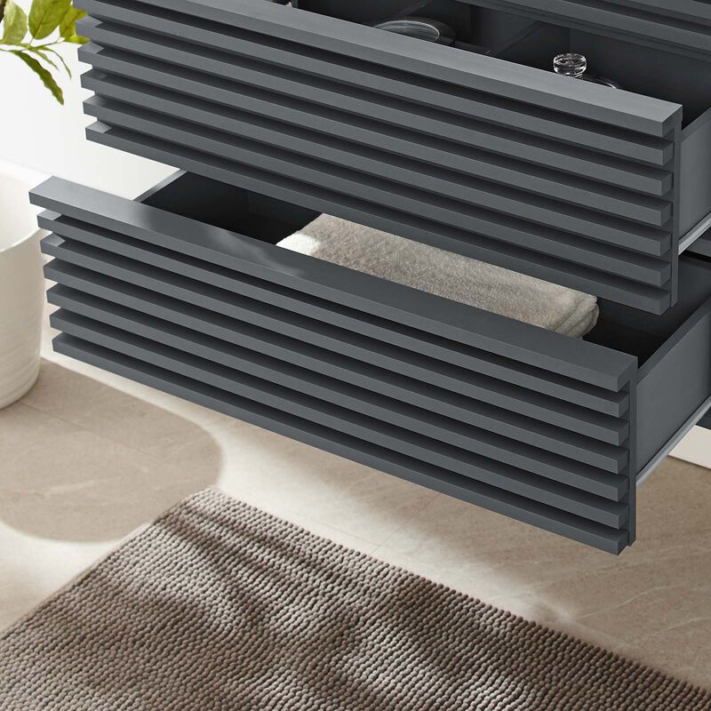 Render 30" Wall-Mount Bathroom Vanity Cabinet (Sink Basin Not Included) image number 6