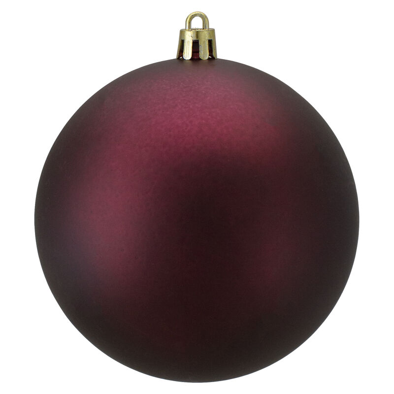 Matte Burgundy Shatterproof Christmas Ball Ornament 4" (100mm) image number 0