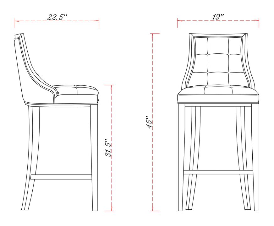 Fifth Avenue Light Gray Barstools (Set of 2)