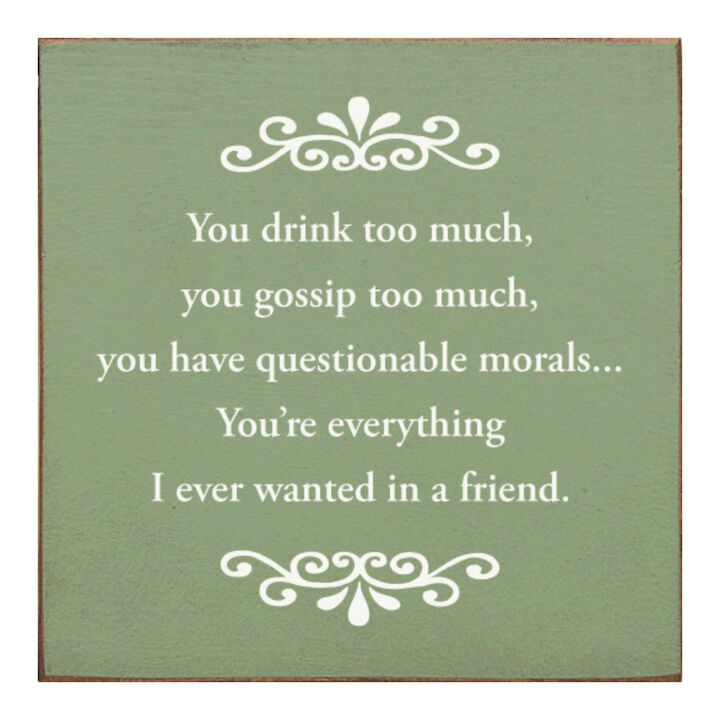 Decorative Best Friend Wooden Sign with Humorous Sentiment