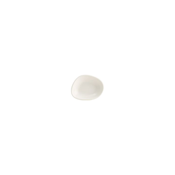 Vago 4" x 3" x h:0.75" 1 oz. Organic Warm White Vitrified Bowl (Set of 4)