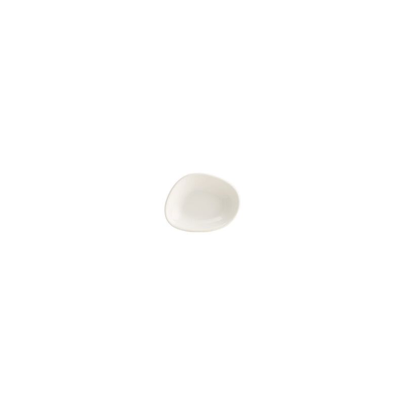 Vago 4" x 3" x h:0.75" 1 oz. Organic Warm White Vitrified Bowl (Set of 4) image number 1