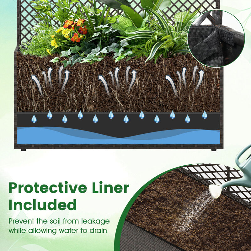 2 Pack Raised Planter Boxes with Trellis for Garden Backyard Patio and Balcony image number 4