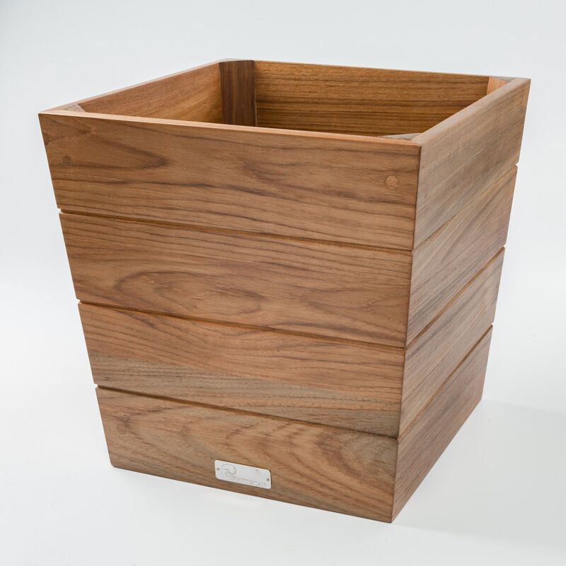 HomeRoots 12" Brown Wood Indoor Outdoor Square Planter Box image number 4