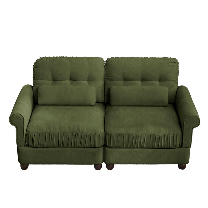 Septex Mid Century Modern Chenille Loveseat Sofa