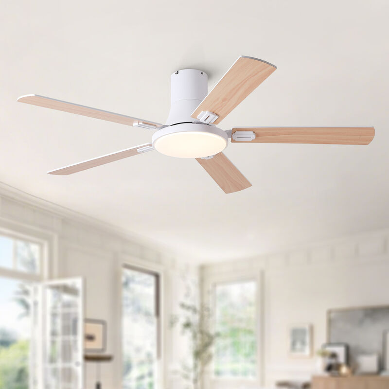 ELEMENT ACE Modern Minimalist Ceiling Fan with LED Light Kit and Remote Control for Energy Efficient Home Cooling image number 4