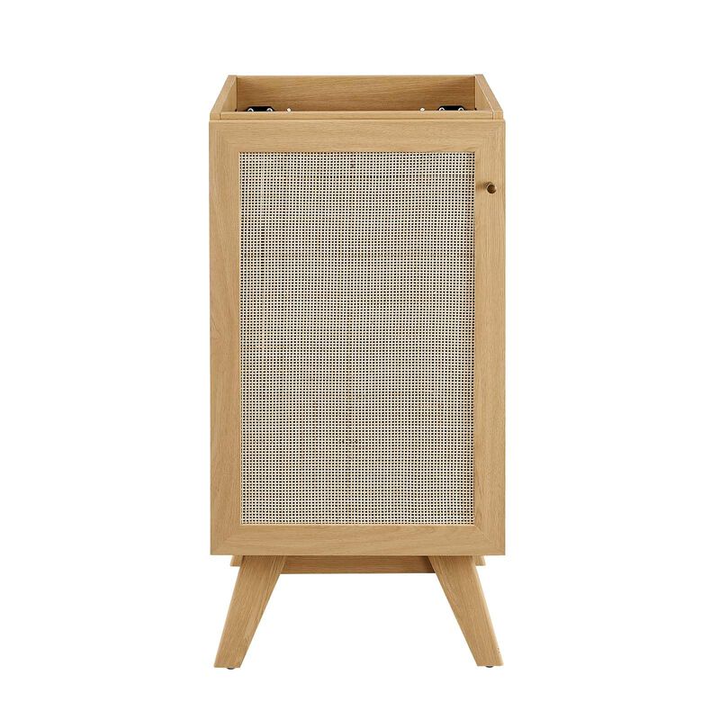 Modway Soma Rattan Weave Bathroom Vanity Cabinet (Sink Basin Not Included), 18 Inch, Oak image number 5