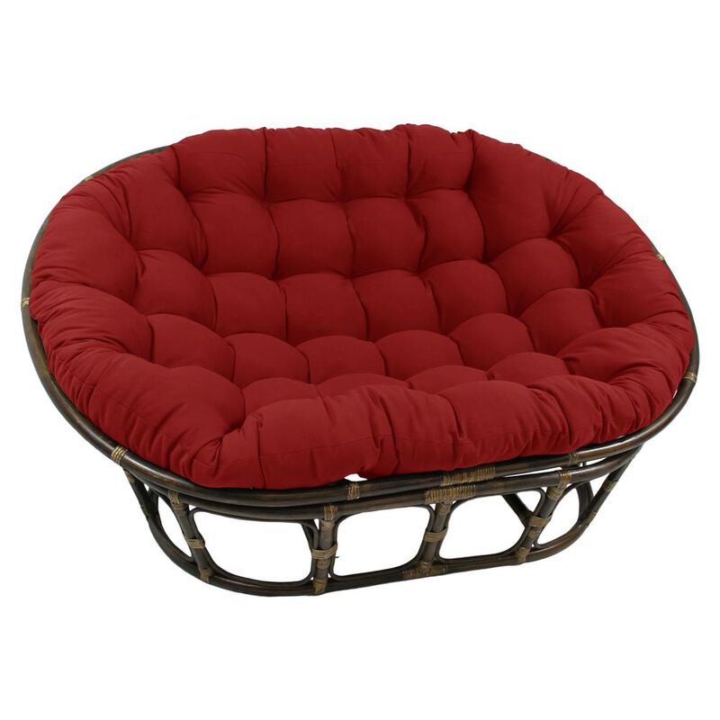 International Caravan Rattan Double Papasan  Chair with Twill Cushion