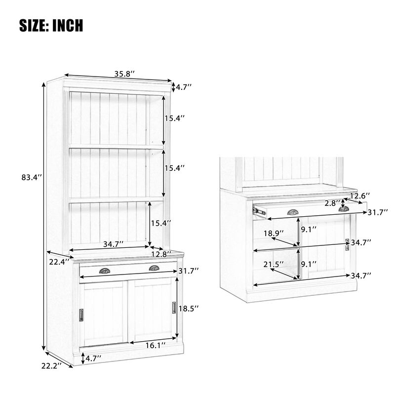 Merax Modern Bookcase Tall Bookshelf with LED Lighting