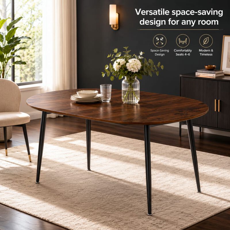 GOODSILO Extensible Multi-Functional Table with Sturdy Wood Legs for Dining, Office, and Coffee Use, 100/140/180cm image number 4