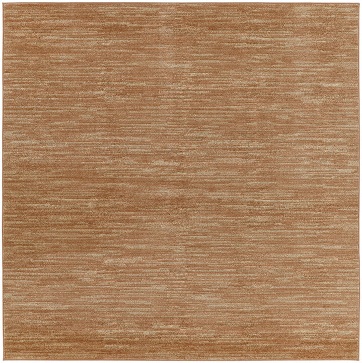 HomeRoots Square Abstract Indoor Outdoor Area Rug
