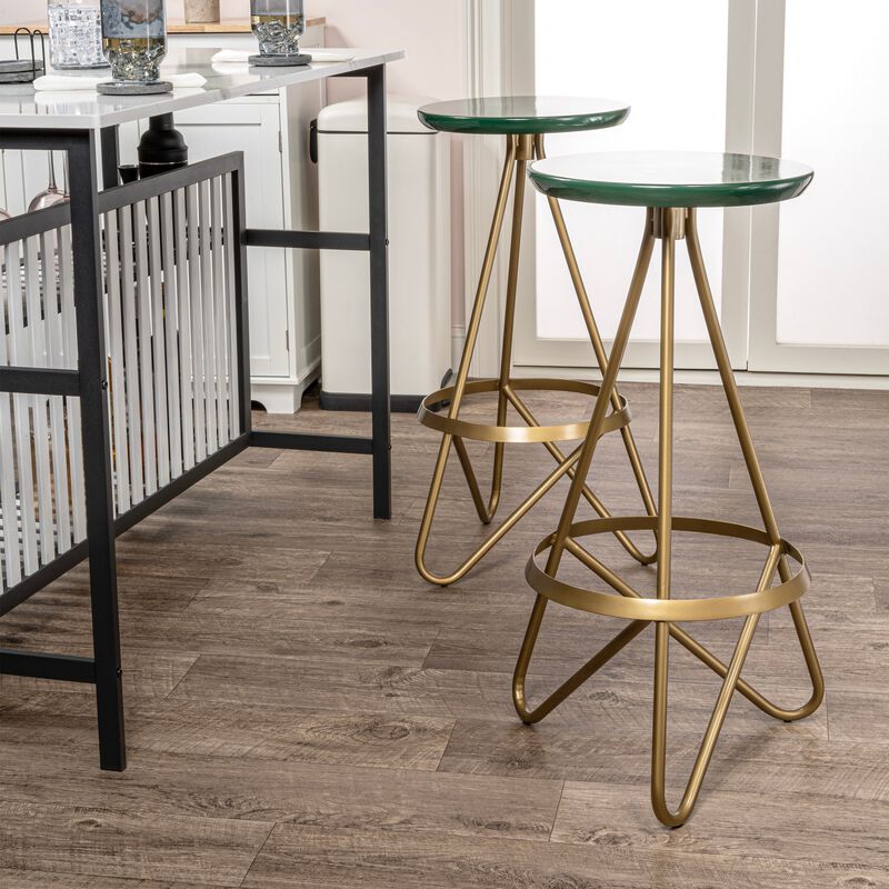 Spiroa Modern Industrial Metal Backless Circular Bar Stool