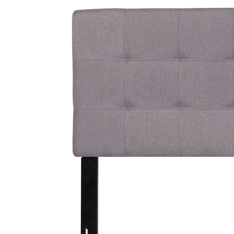 Flash Furniture Tufted Upholstered King Size Headboard in Light Gray Fabric image number 3