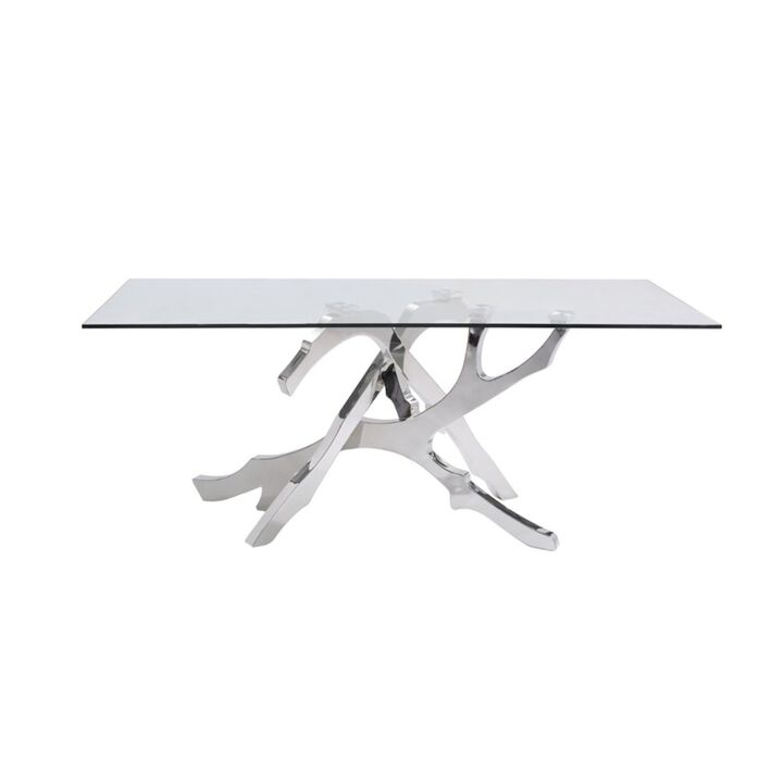 Modrest Legend Modern Glass & Stainless Steel Dining Table
