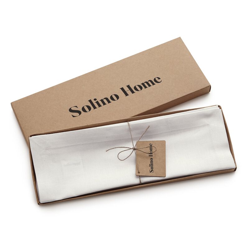 Solino Home Diana 100% Linen Placemats &ndash; Set of 4, 14 x 19 in, Machine Washable, Holiday and Everyday Dining