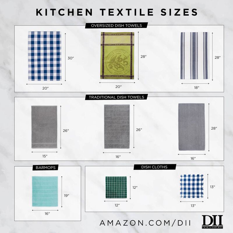 Set of 2 Black Damask-Style Multi-Purpose Dish Towels 18' x 28"