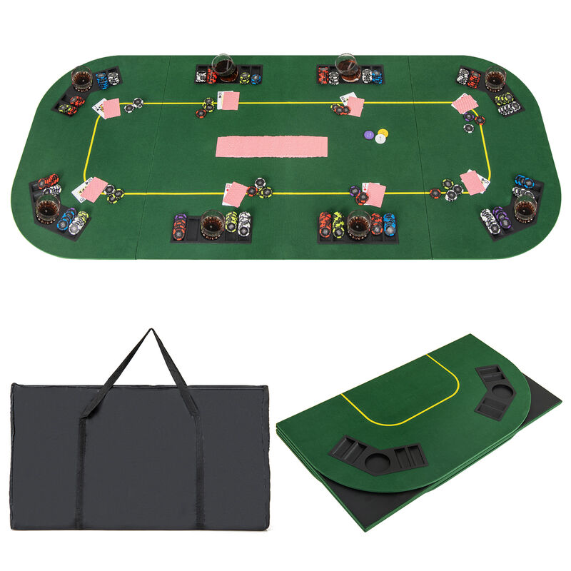 Foldable Poker Table Top for 8 Players with Cup Holders and Carrying Bag image number 3