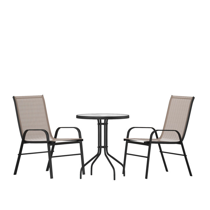 23.75" Round Gray Patio Set