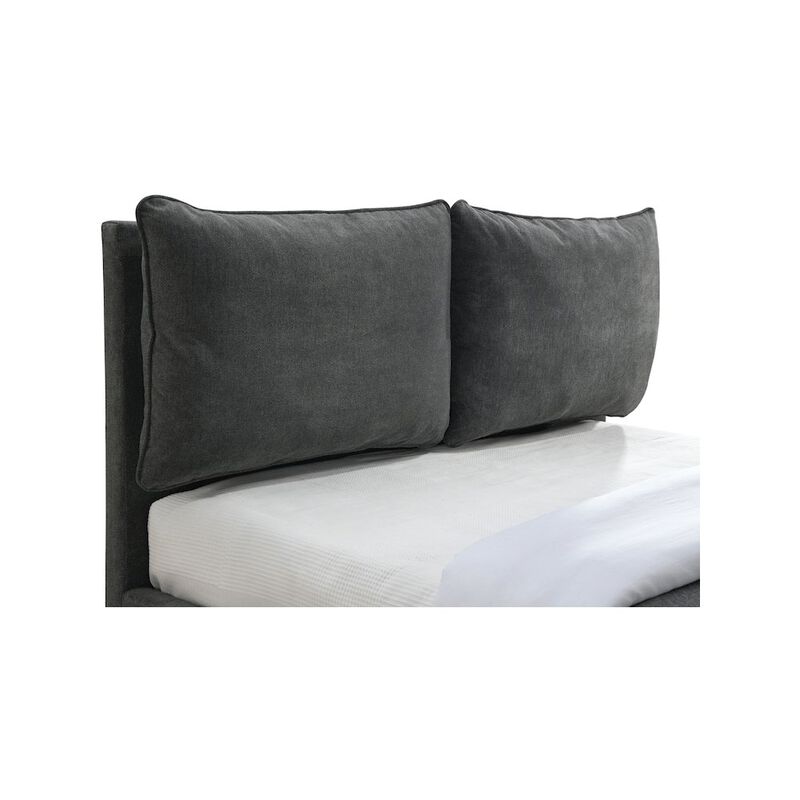 Meridian Furniture Misha Pepper Black Polyester Fabric King Bed