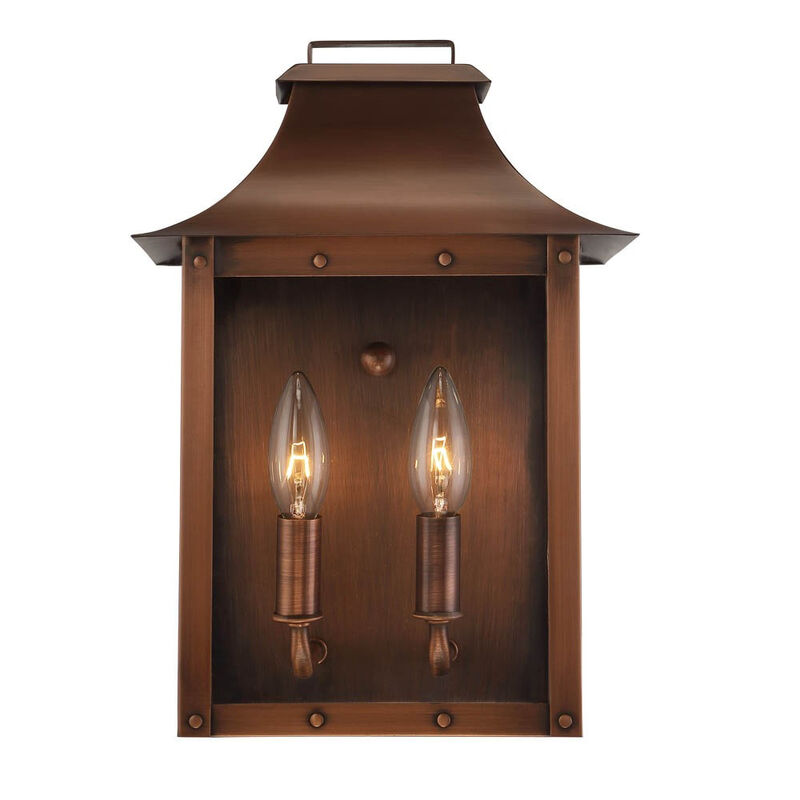 Hivvago Manchester 2-Light Copper Patina Pocket Wall Light