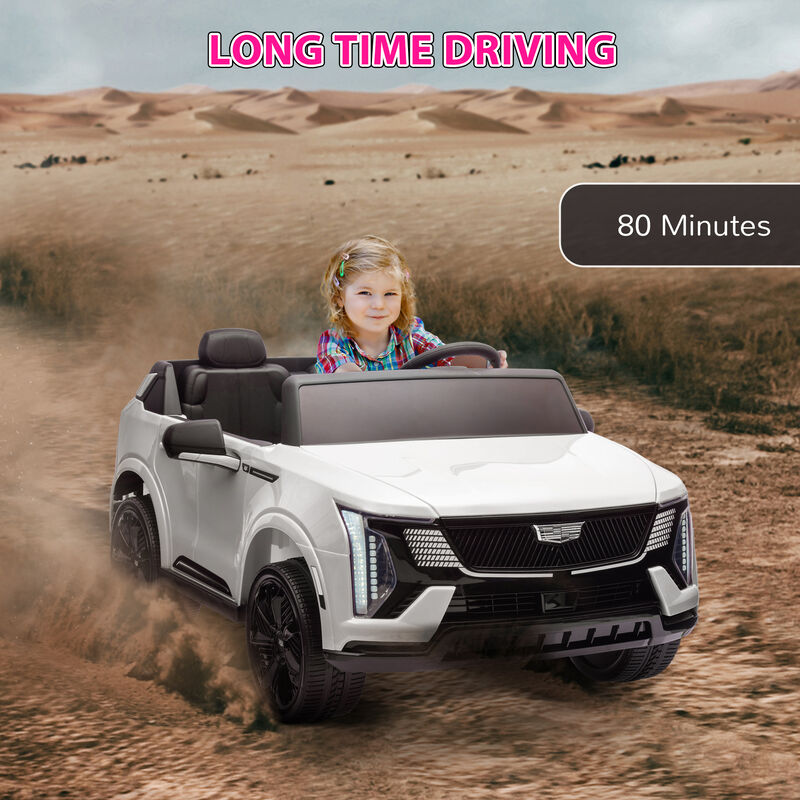 BreeBe 2-Seater 12V 10AH Ride on Truck, Cadillac Escalade Licensed Electric Car for Kids w/ Spring Suspension Wheels image number 6
