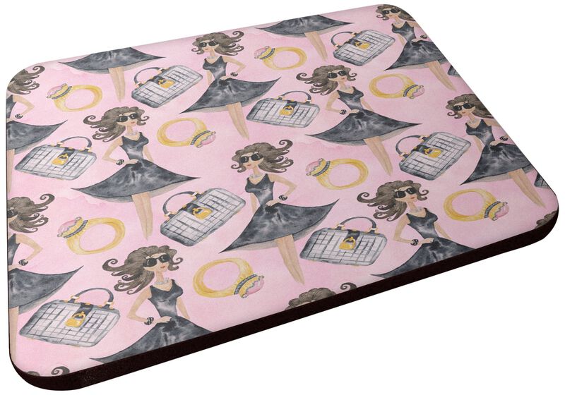 Caroline's Treasures Watercolor Fashion Diva on Pink Decorative coasters, 3.5, Multicolor