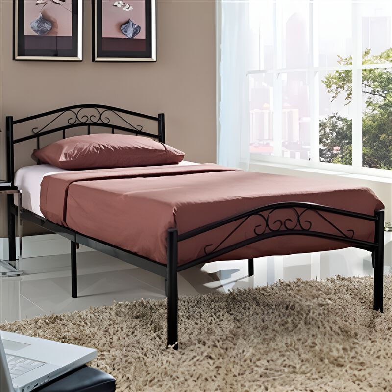 Durable Metal Platform Bed with Headboard and Footboard for Comfort