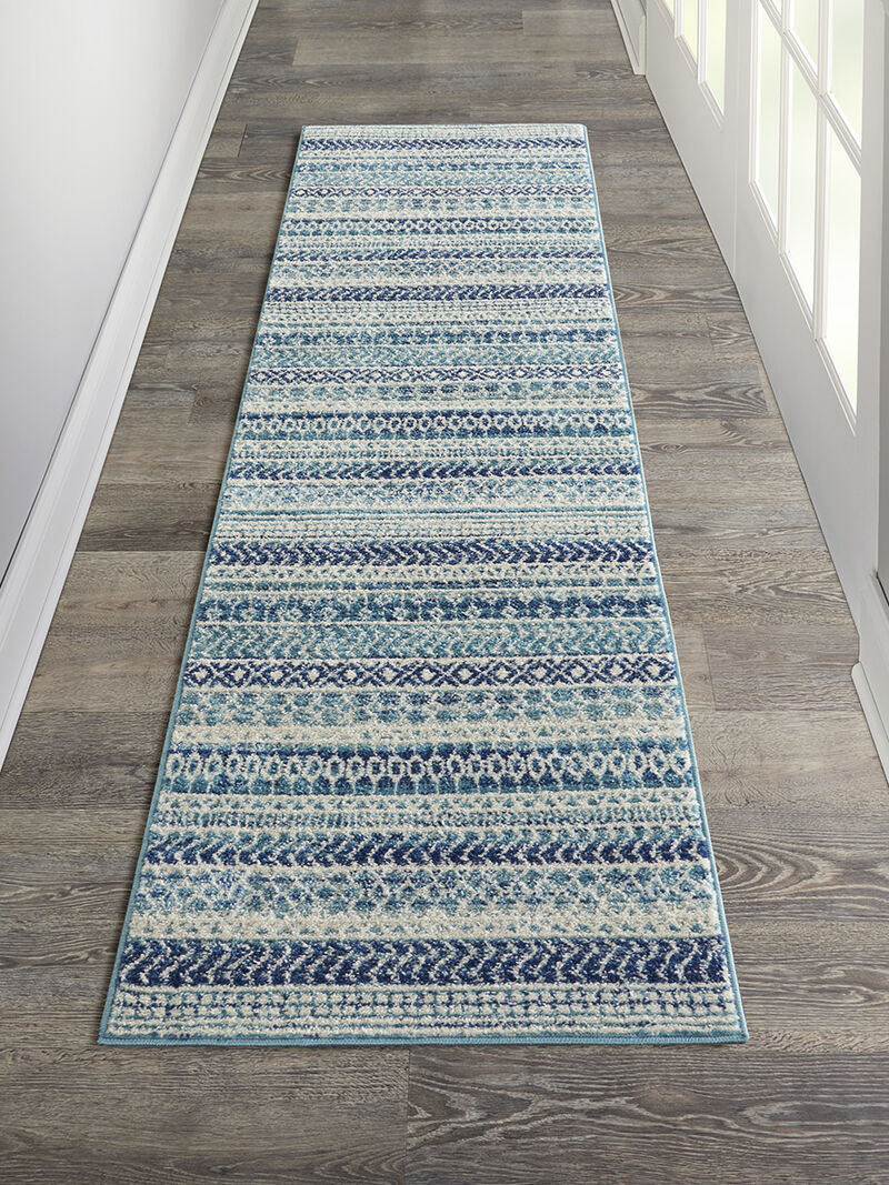 Passion PSN26 Navy/Blue 2' x 6' Rug image number 1