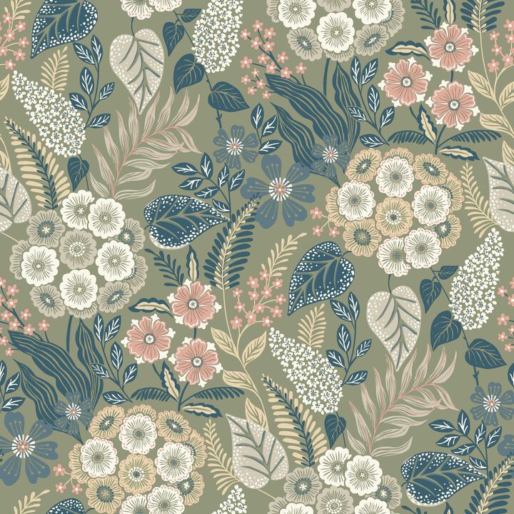 Karuna Classical Floral All-over Beige Wallpaper KRA76602