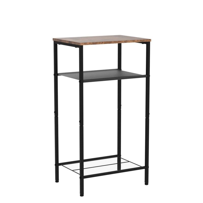 Hoctieon 2-Set 3 Tier End Table, Telephone Table Set of 2, Tall Side Table with Storage Set of 2, Small Nightstand for Small Spa