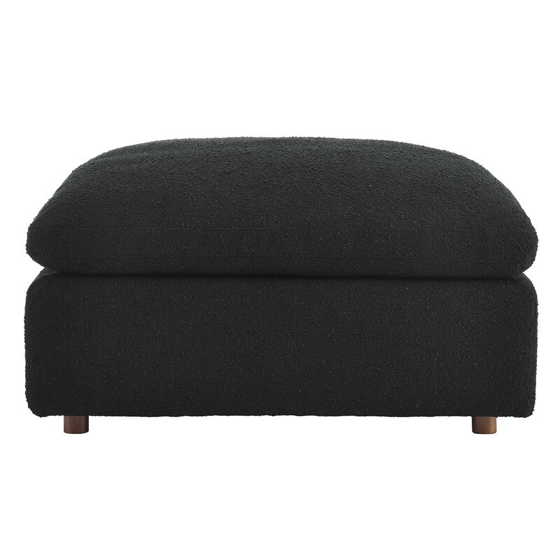 Commix Down Filled Overstuffed Boucle Fabric Ottoman image number 3