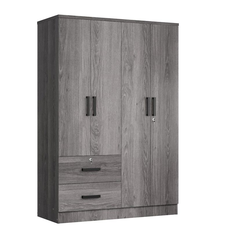 4 Doors Wardrobe 2 Drawers with Shelves 48 inch Wide and 72 high