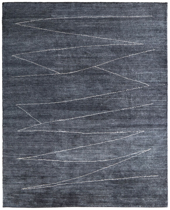 HomeRoots Abstract Hand Knotted Distressed Area Rug