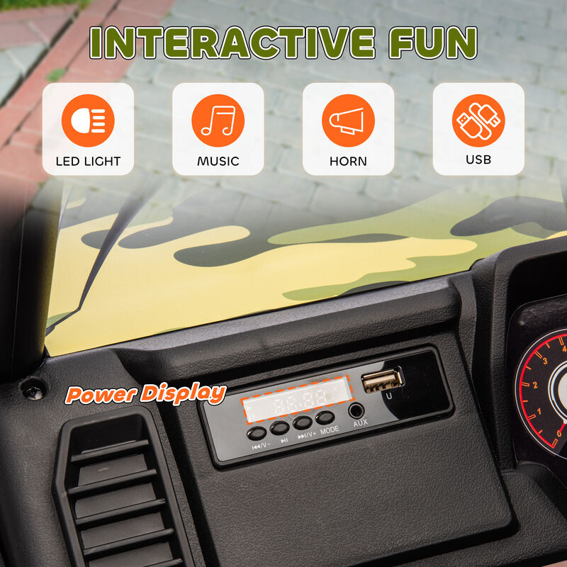 BreeBe 12V Kids Electric Car with Parent Remote Control, Spring Suspension, Soft Start, Music, LED Light, Safety Belt image number 6