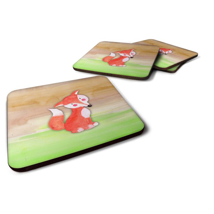 Caroline's Treasures Fox Watercolor Decorative coasters, 3.5, Multicolor