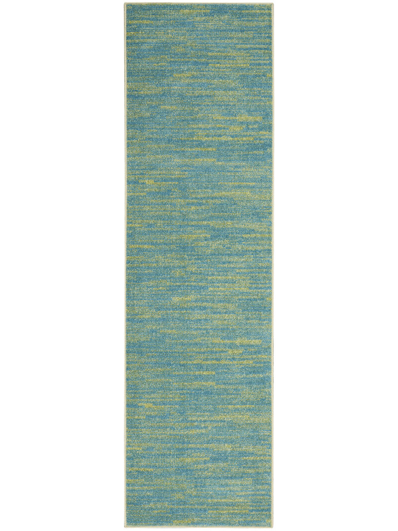 Nourison Essentials NRE01 Blue/Green 2'2" x 12' Rug image number 0