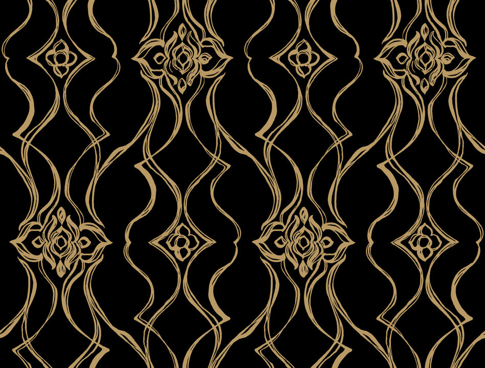 Pirouette Black & Gold Wallpaper