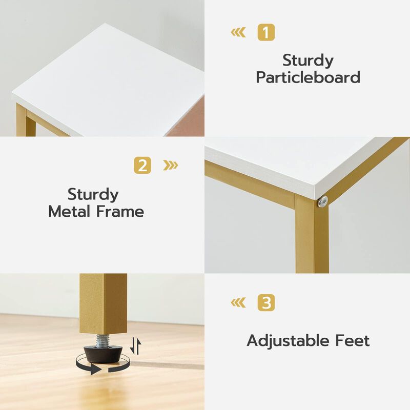 Narrow 2-Tier Entryway Console Table for Sofa Back or Hall Display-Gold image number 7